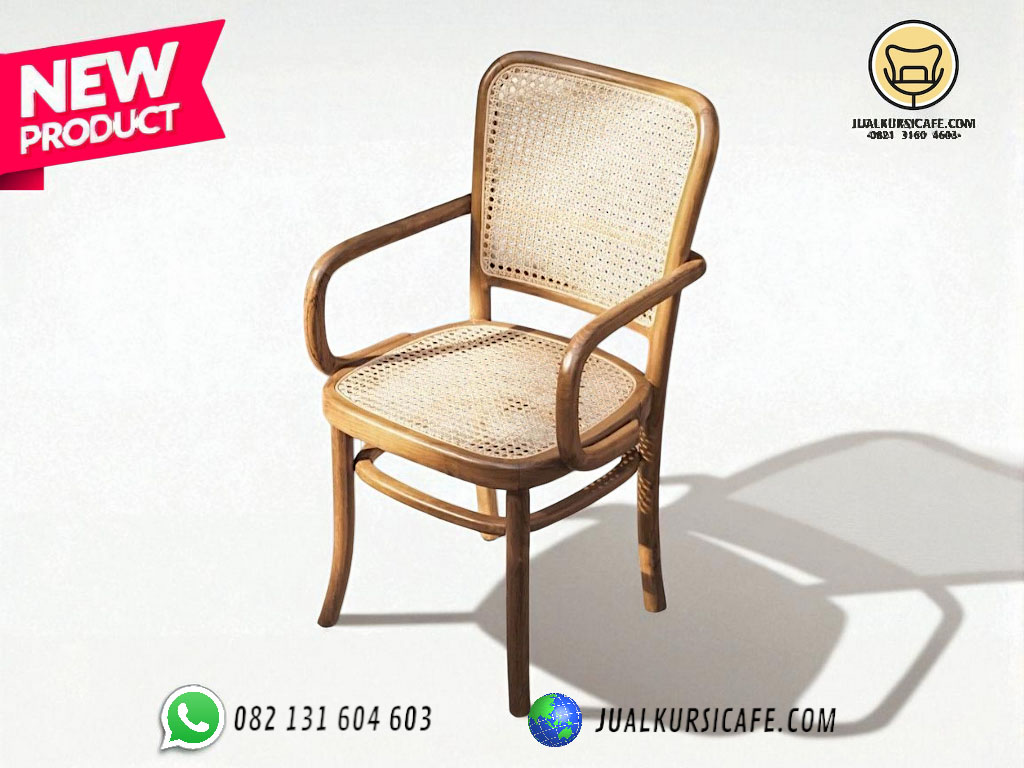 kursi cafe rotan kayu jati tanganan kevin harga murah
