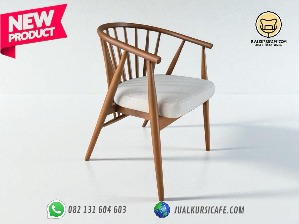 model kursi cafe aesthetik kayu jati model jari kaki bubut dudukan busa murah