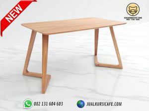 Meja Bar Cafe Minimalis Kayu Jati Untuk 4 Kursi