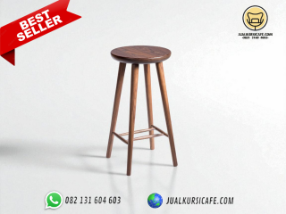 kursi Bar Stool Kayu Jati Harga Murah Tinggi 75cm (KB-12)
