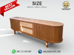 desain Meja TV minimalis - Bufet Minimalis retro modern model Oval 2 meter