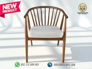 jual kursi cafe minimalis model bubut aesthetic kayu jati terbaru murah