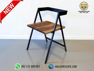 kursi cafe besi mix kayu jati industrial