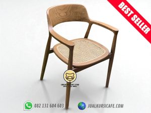kursi cafe hirosima rustic dudukan rotan kayu jati harga murah dan terlaris