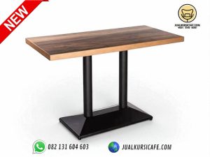 meja cafe bar besi untuk 4 kursi- meja cafe kayu jati