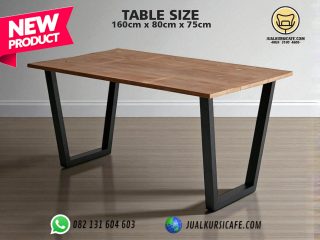 meja cafe kaki besi meja kayu jati model minimalis industrial modern terbaru- meja bar cafe