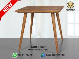 meja cafe - meja bar kotak persegi kayu jati minimalis - meja cafe outdoor
