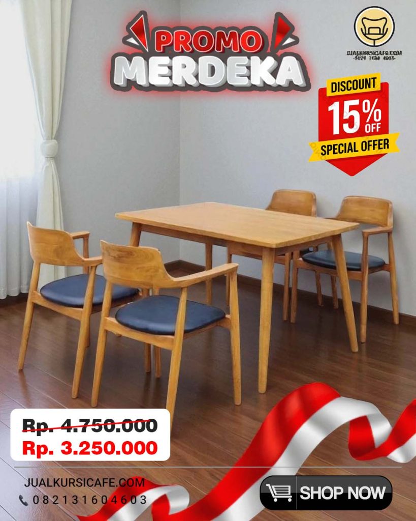 SET MEJA KURSI CAFE HIROSIMA KAYU JATI 4 KURSI 1 MEJA MURAH SET MEJA KURSI CAFE HIROSIMA KAYU JATI 4 KURSI 1 MEJA MURAH