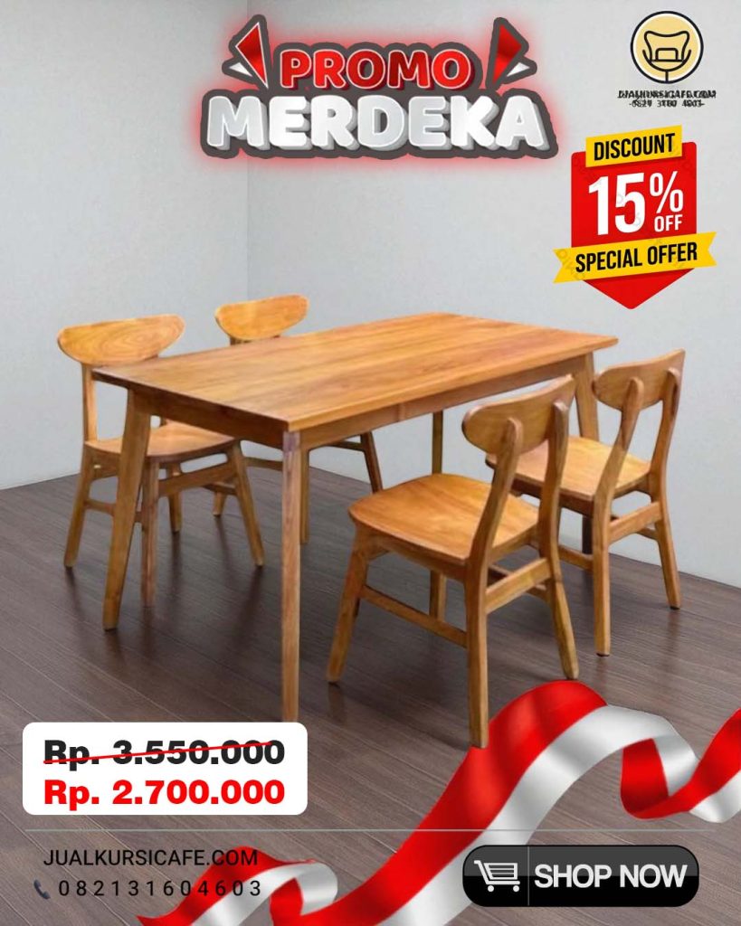 SET MEJA KURSI CAFE ROPAN 4 KURSI 1 MEJA MURAH KAYU JATI SET MEJA KURSI CAFE ROPAN 4 KURSI 1 MEJA MURAH KAYU JATI
