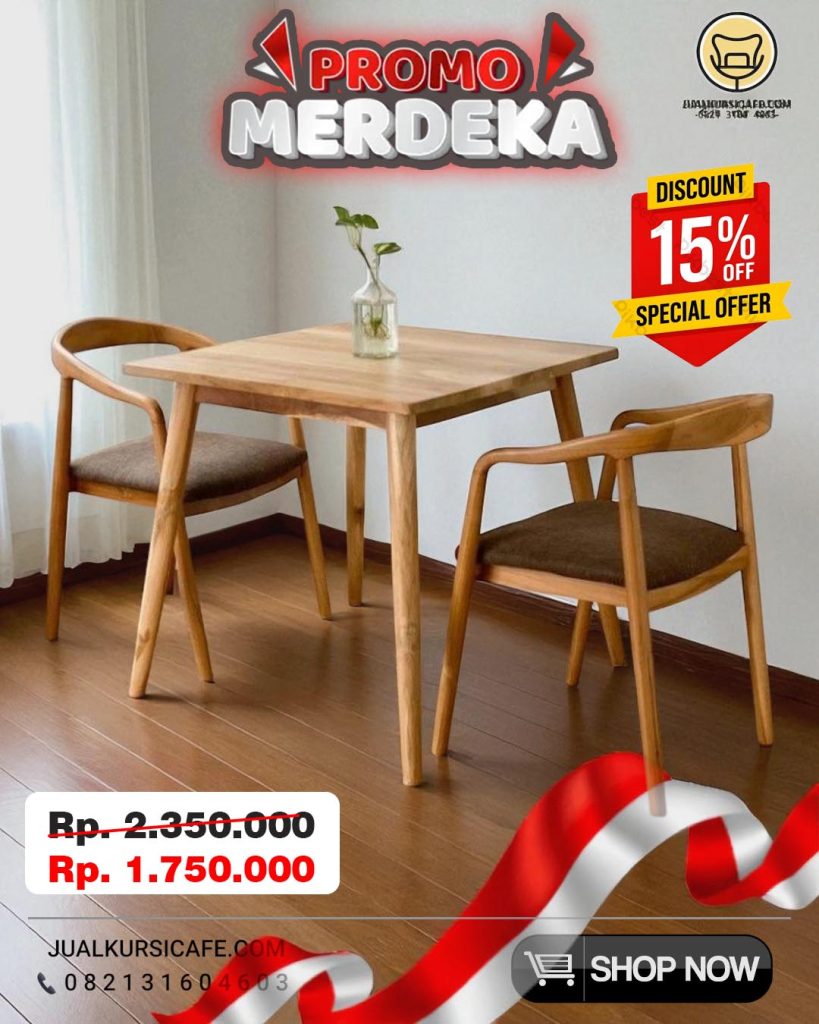 PROMO MEJA KURSI CAFE MURAH SELLY JOK KAYU JATI 2 KURSI 1 MEJA PROMO MEJA KURSI CAFE MURAH SELLY JOK KAYU JATI 2 KURSI 1 MEJA