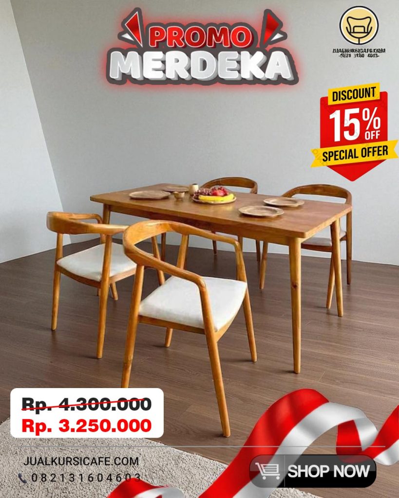 Promo meja kursi cafe kayu jati selly jok murah Promo meja kursi cafe kayu jati selly jok murah