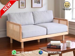 kursi tamu minimalis 2 seater Rotan Busa Tebal modern- sofa minimalis