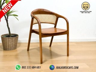 kursi cafe kayu jati model rotan harga murah